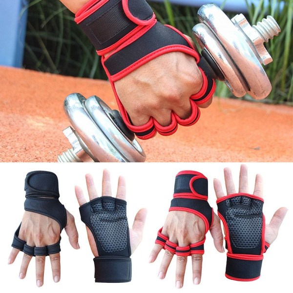 Gym Handskar Handled Träning Fitness Handskar RED y Red XL