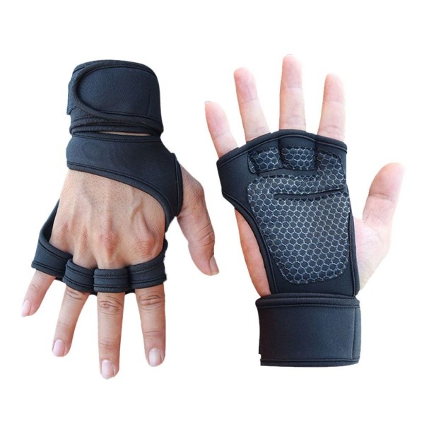 Gym Handskar Handled Träning Fitness Handskar SVART y Black XL