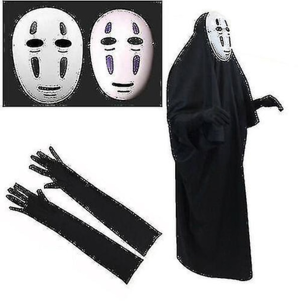 Spirited Away Kaonashi Ansiktslös No Face Man Kostym och mask Halloween _x Z X black kids XXL