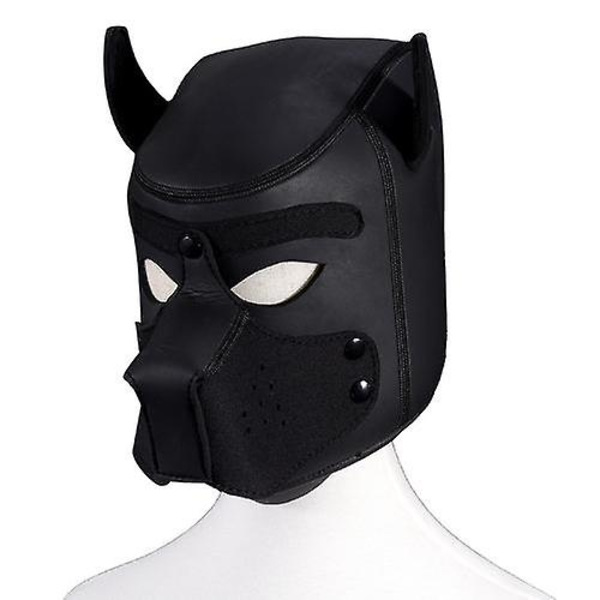 Carnival Puppy Mask Andas huvudbonader Cosplay Animal Head Mask black dog head mask