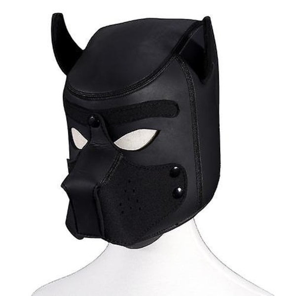 Carnival Puppy Mask Hengittävä päähine Cosplay Animal Head Mask black dog head mask