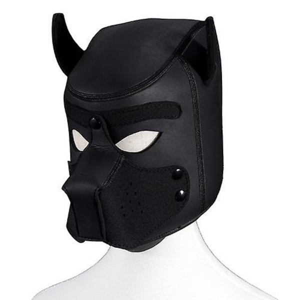 Carnival Puppy Mask Pustende hodeplagg Cosplay Animal Head Mask black dog head mask