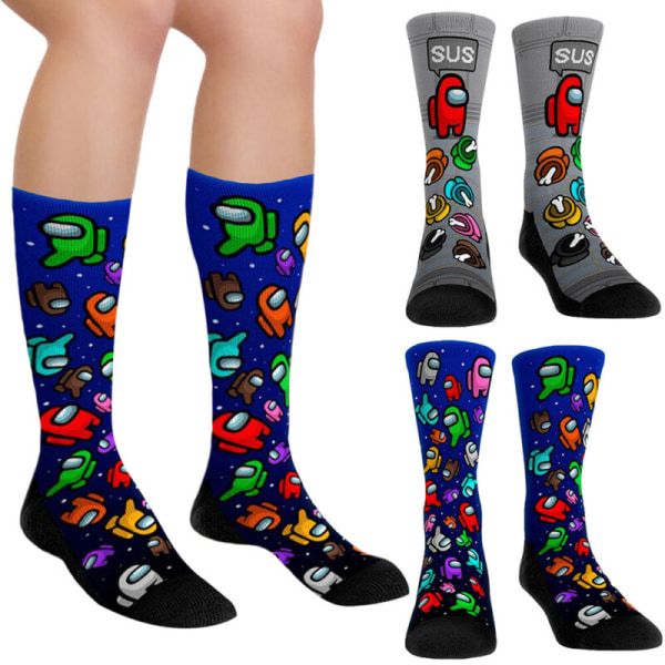 Among us Custom Pattern Cosplay Strumpor Herr Dam Julklapp W Grey