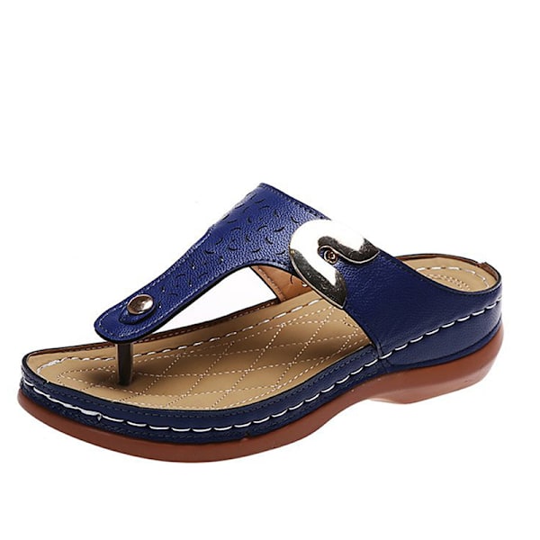 Dam Sandaler Mjuk Botten Kilar Skor Dam Sommar Sandaler Med . Blue 36