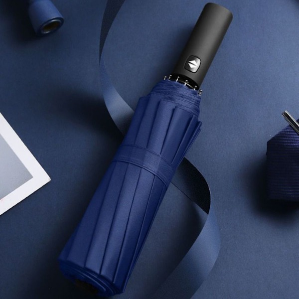 Automatiskt Paraply 12 Ribs Paraply MÖRKBLÅT Dark Blue