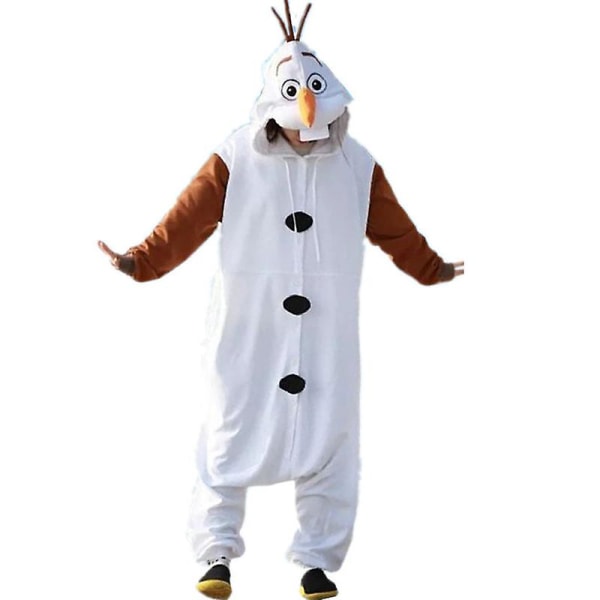 Olaf Shape Onesie Pyjamas Cosplay kostym för män och kvinnor Sovkläder Unisex i ett stycke -