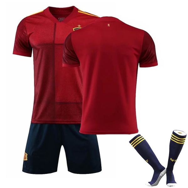 Spanien fodboldtrøje-t-shirts sæt til børn/unge W No number at home M