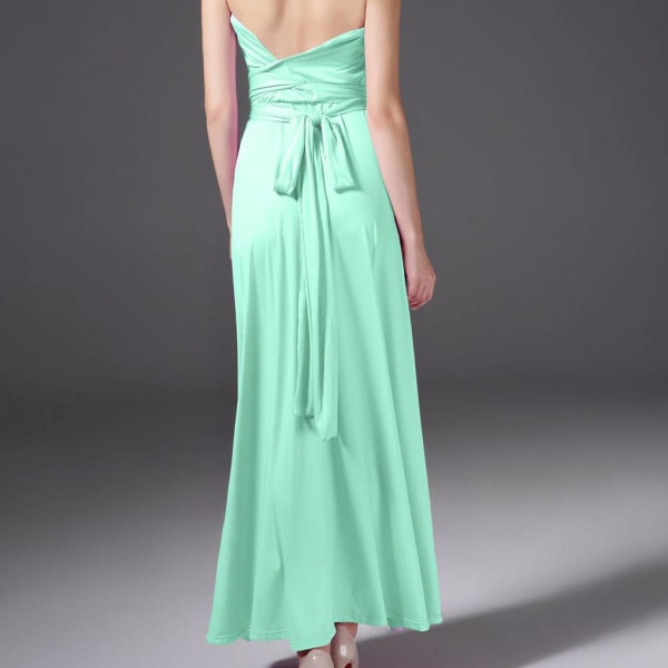 Damebandasje Multi Way Wrap Convertible Maxi Dress Brudepike Z mint green S