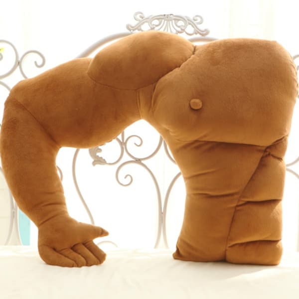 60 cm tyttö pehmo tyyny lihas tyyny pehmolelut Muscle Man