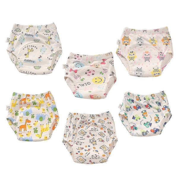 Unisex bomuld Genanvendelige Potty Træningsbukser Åndbar 6-Pack yz 100 style 5