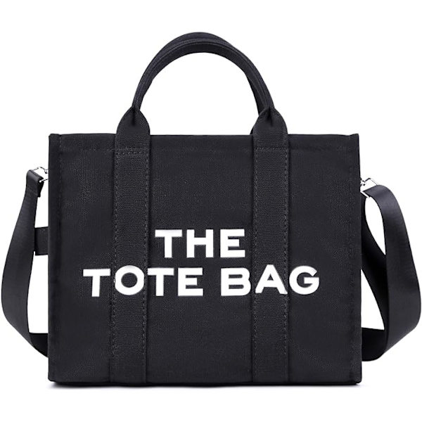Naisten Canvas Kangaskassi Rento Canvas Messenger Bag olkalaukku Svart