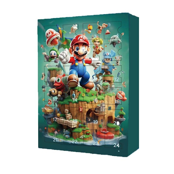 2024 Julkalender 24 st Mario Jul 24 Dagars Nedräkningskalender Blind Box Semestergåvor Barn Vuxna B