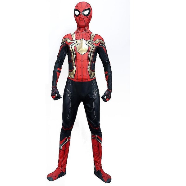 Spiderman Cosplay Kostume Voksne Børn W No Way Home Golden 160cm