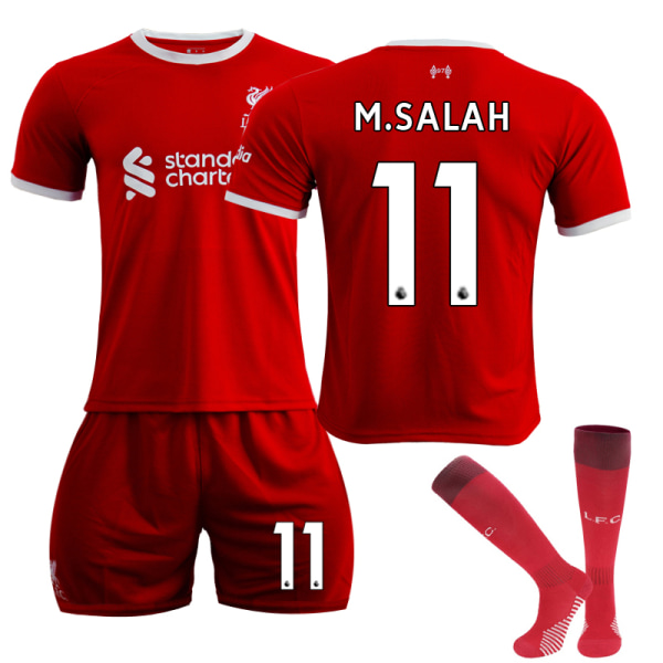 23-24 Liverpool Home Fotbollströja för barn nr - 11 M.SALAH 10-11 years