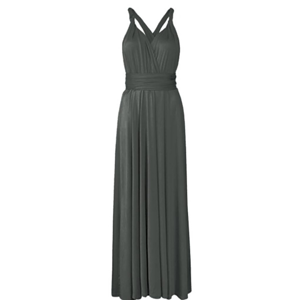 Naisten side ulti Way Wrap Cabriolet aksimekko Bridesmaid Z Grey M