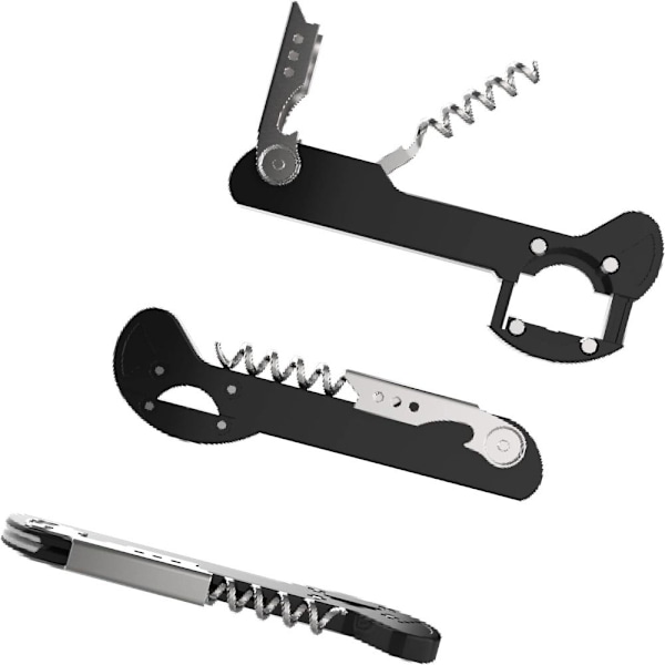 2 stk Multifunktionel Rødvinsproppåbner i Rustfrit Stål 2 pcs 2 pcs