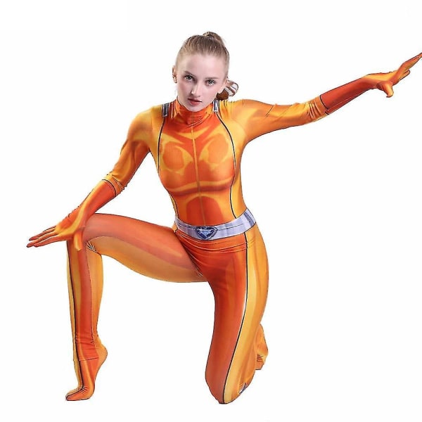 Totally Spies Cosplay kostym för kvinnor och flickor Anime Clover Sam Alex Bodysuit Suit Zentai W Yellow Adult 2XL