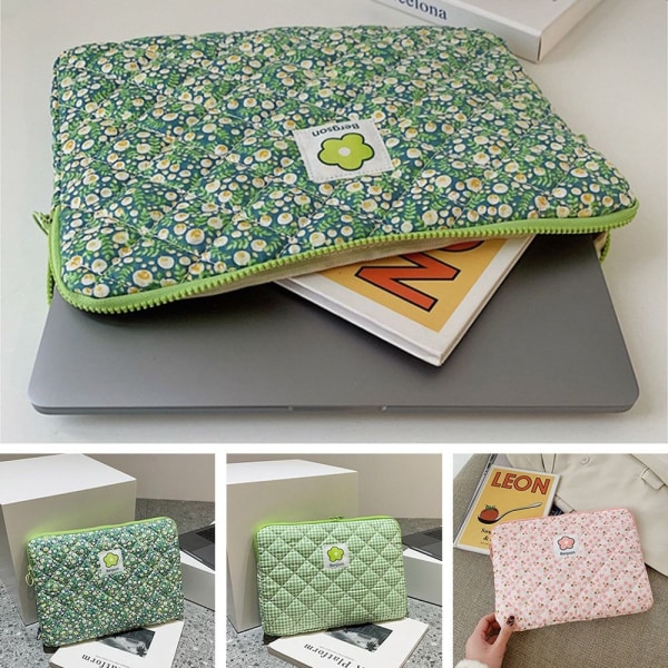Laptop Sleeve Case Bag Liner Bag 13TUUMA VIHREÄ KUKKA GREEN FLOWER y 13inchGreen Flower