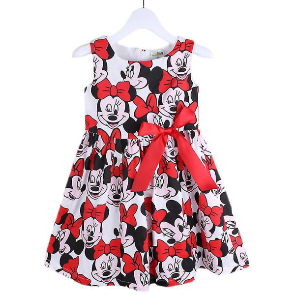 arn Girls Summer Cartoon Minnie Mouse owknot Princess Swing Dress E XX B 5-6 Years