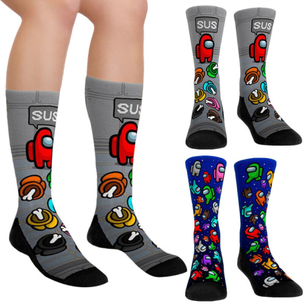 Among us Custom Pattern Cosplay Strumpor Herr Dam Julklapp W Grey