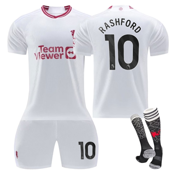 2023/24 Manchester United Third Shirt #10 Rashford Fotbollströja Kits S(165-170CM)