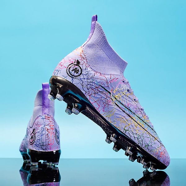 Fotbollsskor för män Halkfria fotbollsskor Klossar Gräs Fotbollssneakers Yj068A W Purple 44