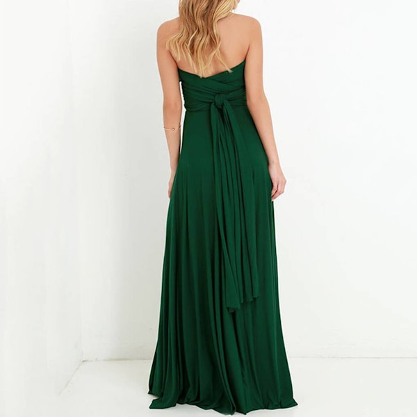 Dambandage Multi Way Wrap Convertible Maxiklänning Brudtärna Z Green XL
