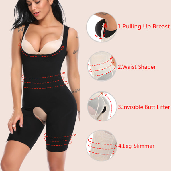 Kvinnor Shapewear Dam Body Shaper NUDE L-XL Nude Nude L-XL