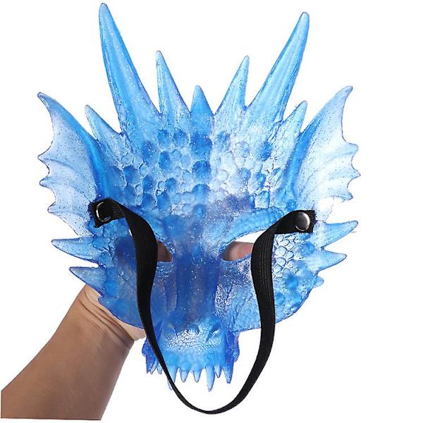 Caraele Carnival Ny Carnival Ball Party Cosplay Rekvisitter 3d Silikone Animal Dragon Mask Z transparent All code