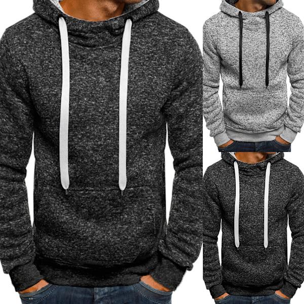 Langærmet afslappet sweatshirt til mænd afslappet hættetrøje W light grey M