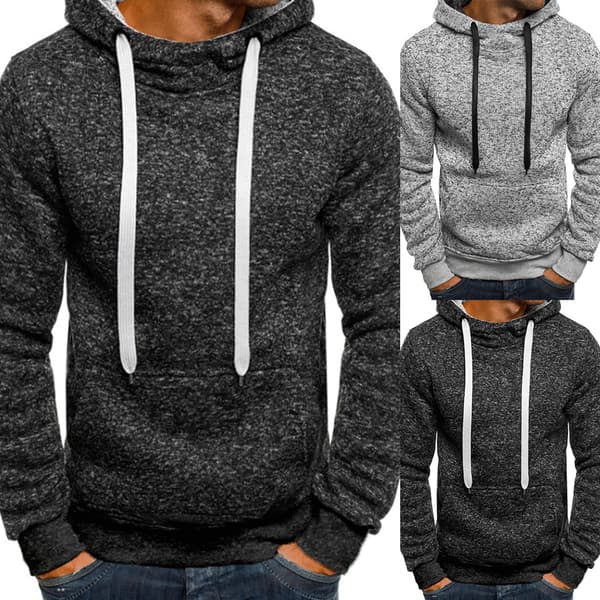 Langermet avslappet genser for menn Uformell hettegenser W light grey M