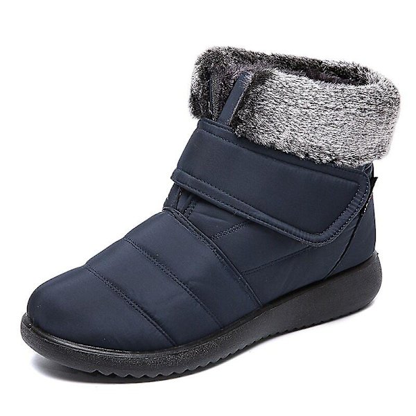 Tjocka päls Vattentäta halkfria snökorta stövlar för kvinnor W Navy Blue 40