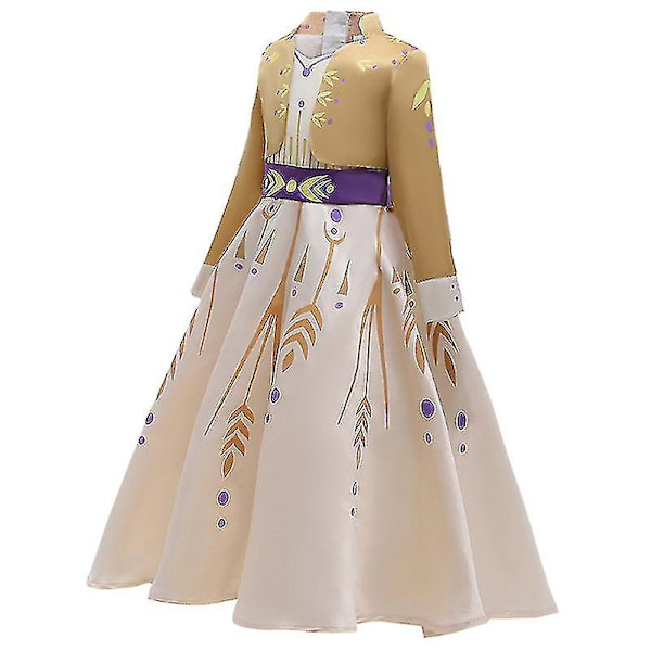 Frozen Anna Prinsessa Cosplay pitkähihainen mekko Lasten Tytöt Lumikuningattar Fancy Pue Halloween Joulujuhla Performance puku 9*10 vuotta
