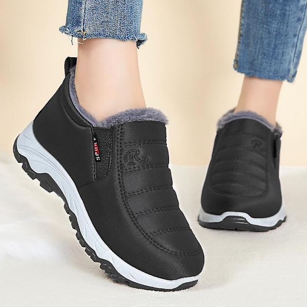 Miesten talv bootsit, kevyet, vedenpitävät, lämpimät lumikengät talvivaatteille 808-Perfet Black2 Black 36