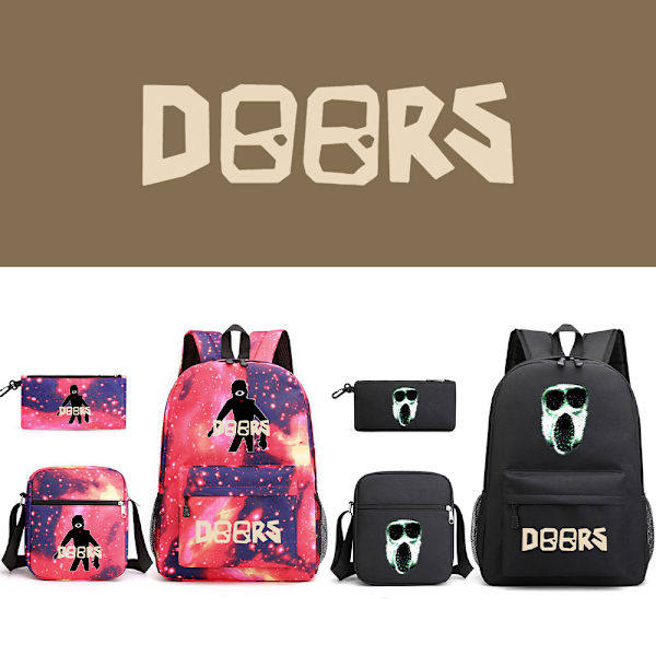 dörrar roblox ryggsäck tre delar set - blixtblå-1 k -
