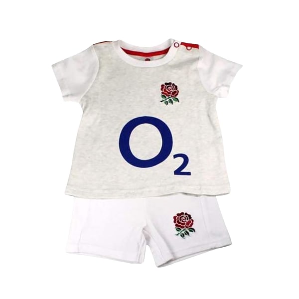 England RFU barne/barn t-skjorte og kort sett 6-9 måneder rosa Z White Marl 6-9 Months