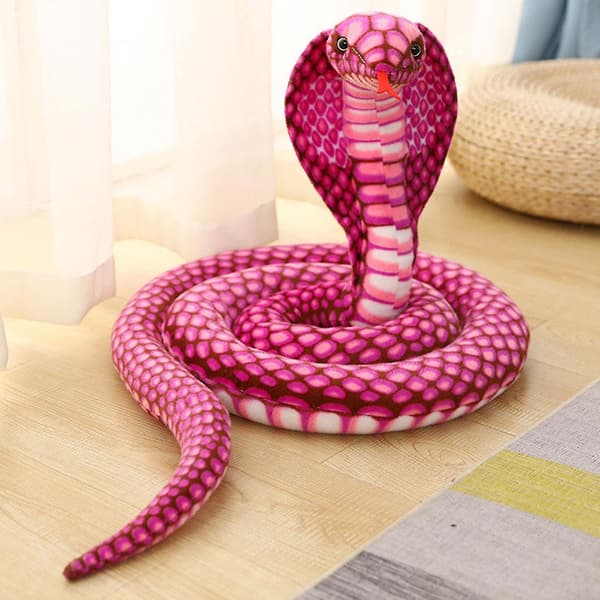 2,4 m Cobra plysj orm leketøy orm Cobra orm plysj leketøy stor konge Cobra plysj orm orm[HK]2 Rose red