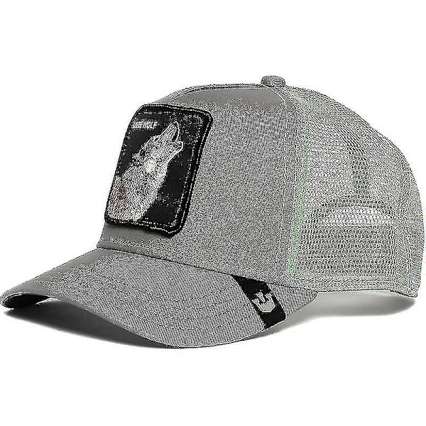 Vuxen Black Panther Mesh Cap Sommar Baseball Cap Trucker Cap W Wolf - grey