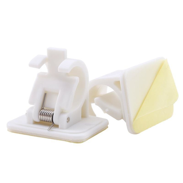2-Pack - Gardinstångshållare Självhäftande - Stånghållare white