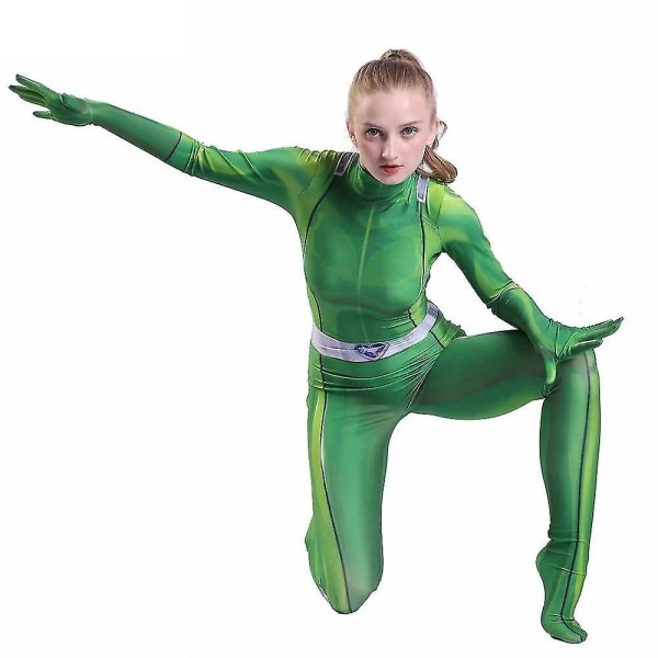 Totally Spies Cosplay kostym för kvinnor och flickor Anime Clover Sam Alex Bodysuit Suit Zentai W Green Kids M