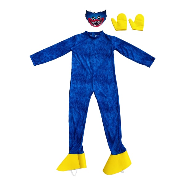 Kid's Poppy playtime Huggy Wuggy Costume Halloween jumpsuit . BLUE L