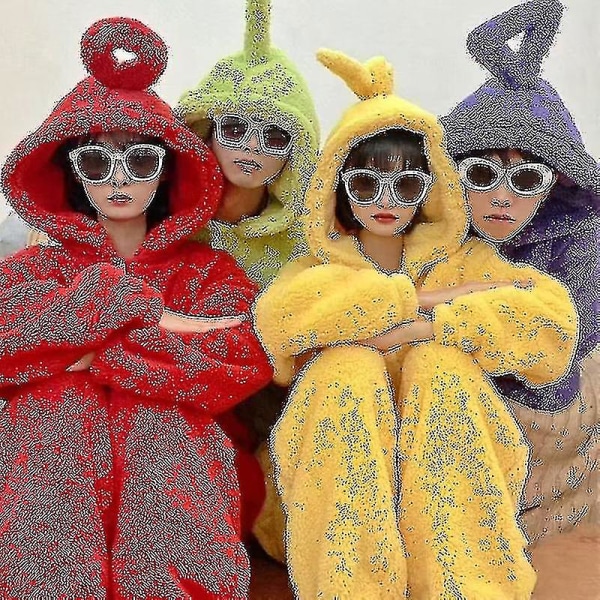 Anime Teletubbies Kostyme Voksen Jul Pyjamas Pyjamas Yttertøy Jumpsuit Purple S