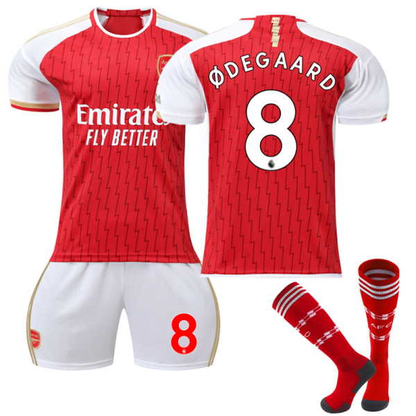 2023-20 Arsenal hjemmefotballdrakt for barn med sokker nr. 8 Ødegaard Z 24