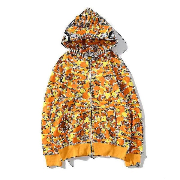 Herre hettegenser Camo Loose Zipper Jacket Sweatershirt For Herre Boy vY Golden 3XL