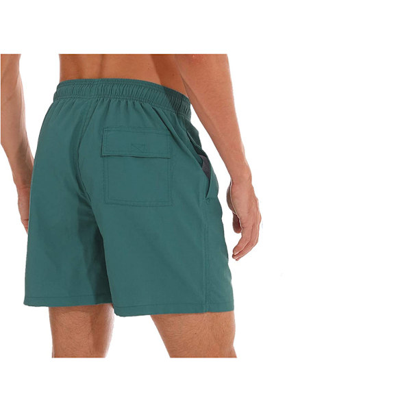 Miesten uimahousut Quick Dry -rantashortsit taskuilla. Green