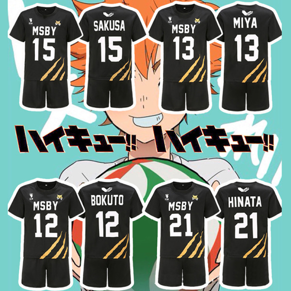 Haikyuu Cosplay -asu MSBY Lentopalloseura Karasuno High Scho W Black 12 M