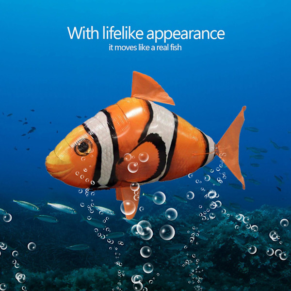 Fjärrstyrd Flygande Haj Uppblåsbar Rc Uppblåsbar Ballong Leksak Barnpresent Orange Clownfish