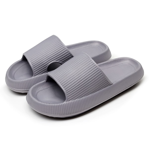 Kvinnor Tjock Platform Cloud Tofflor . gray 42-43(270mm)