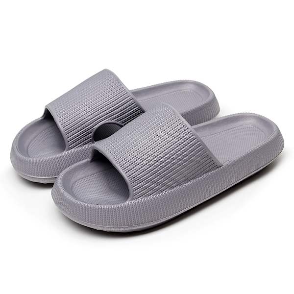 Kvinnor Tjock Platform Cloud Tofflor H gray 34-35(230mm)