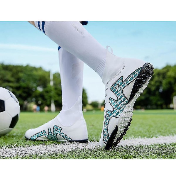 Fotbollsskor för män Vuxna barn Yttersula Halkfria unisex sneakers Z X White2 43